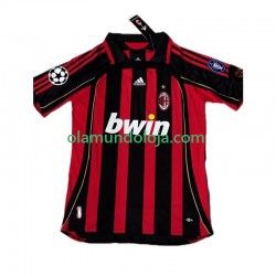Camisola AC Milan KAKA 8 2007 Retro Homem Equipamento Primeiro 2006 Manga Curta